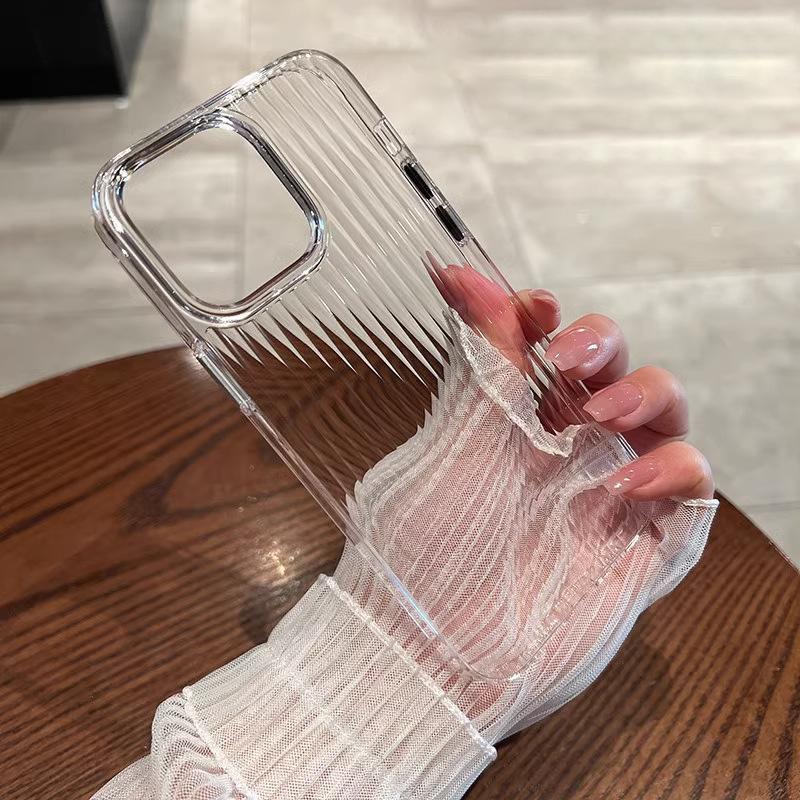Applicable To iPhone18Promax Mobile Phone Case Corrugated Magnetic Suction Apple 15 Grating Stripe All-inclusive Anti-drop Protective Case