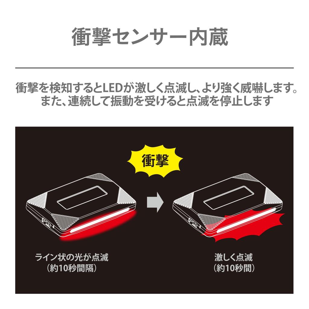 CARMATE SQ303 LED světlo pro zabezpečení auta s nárazovou noční linií Bezdrátové Varování Automatický vestavěný senzor, Signál, Světlo, Červené, Požadováno, Solární