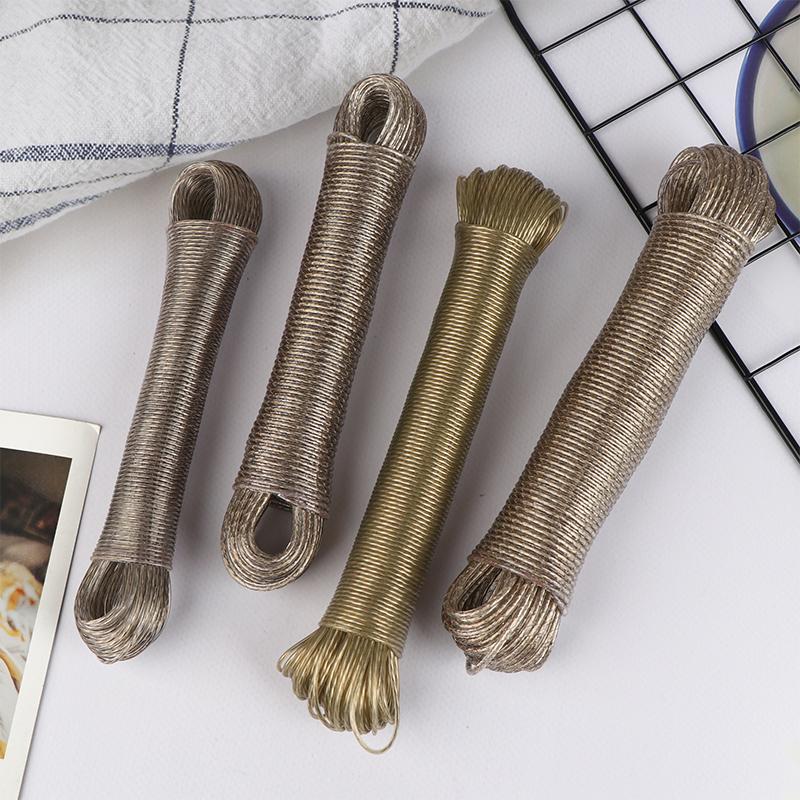 10/20/30/50M Pvc Coating Steel Clothesline Outdoor Portable Clothesline Garden Camping Travel Clothes Drying Rope