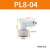 Premium White Male Thread Elbow PL8-02 Pneumatic Connector, 4-M5/6-01/10-03/12-04 Air Tube