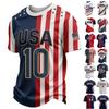 Men's Classic Crew Neck T-Shirt with USA Football Print Short Sleeve Top Comfortable Fit Soft Fabric Jersey