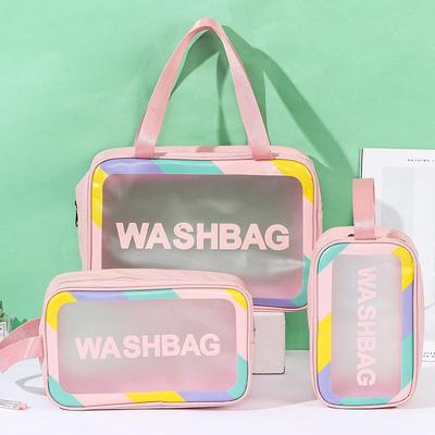 Large Capacity Waterproof PVC Travel Toiletry Bag - Transparent Cosmetic Storage Bag