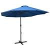 Parasol - Blue - 460 X 270 Cm - Double Roof - Aluminium - Manual