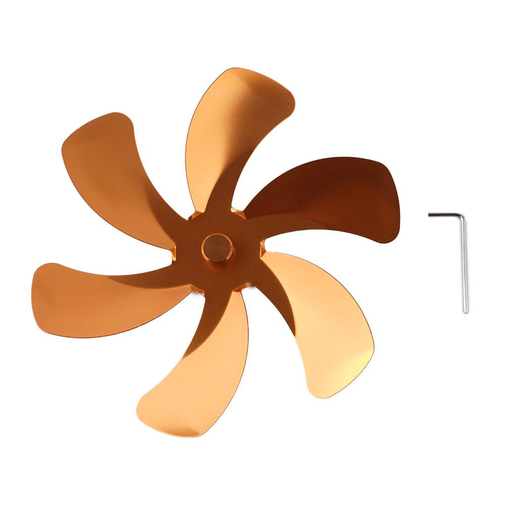 Stoves Part Fan Baldes 6 Blades 1pcs Aluminum Alloy Fireplace Fan Heat Powered Burner Fan Blade Large Air Volume