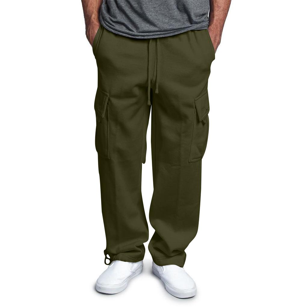 Men's Casual Loose-Fit Work Pants With Multiple Pockets