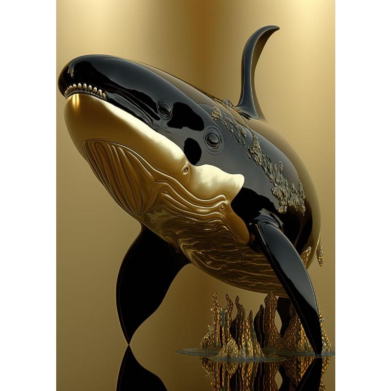 Luxury Gold King Animal Posters Gorilla Leopard Deer Lion Tiger Eagle Fox Canvas Painting Wall Art Pictures Room  Home Decor