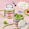 Portable Fruit Cup with A Back Rope and Fork, Large-capacity Salad Cup for Primary School Students