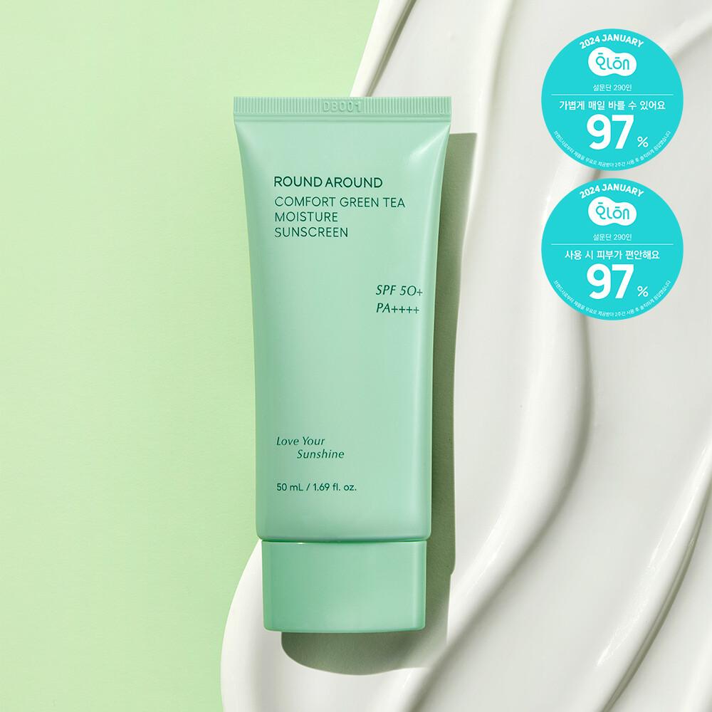 ROUND A'ROUND Comfort Green Tea Moisture Sunscreen 50 ml + 20 ml Zestaw specjalny