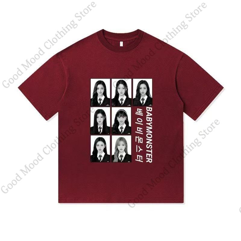 BABYMONSTER Fans T Shirt Kpop RAMI AHYEON RORA ASA RUKA CHIQUITA PHARITA Print Tshirt Unisex Women Cotton Short Sleeve Tee Tops