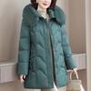 Real Fur Collar Middle-aged Women's Winter Down Coats Hooded Plus Size XL-6XL Embroidery White Duck Down Jackets for Women Thick Warm Parkas