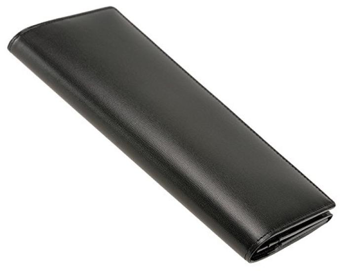 CYPRIS COLLECTION Carcasă din piele pentru carduri cu aspect de vițel șchiopătat, cu miere, pentru cadouri de ziua de naștere, pentru iubit, negru x bleumarin 4673 [Cypris Collection] &