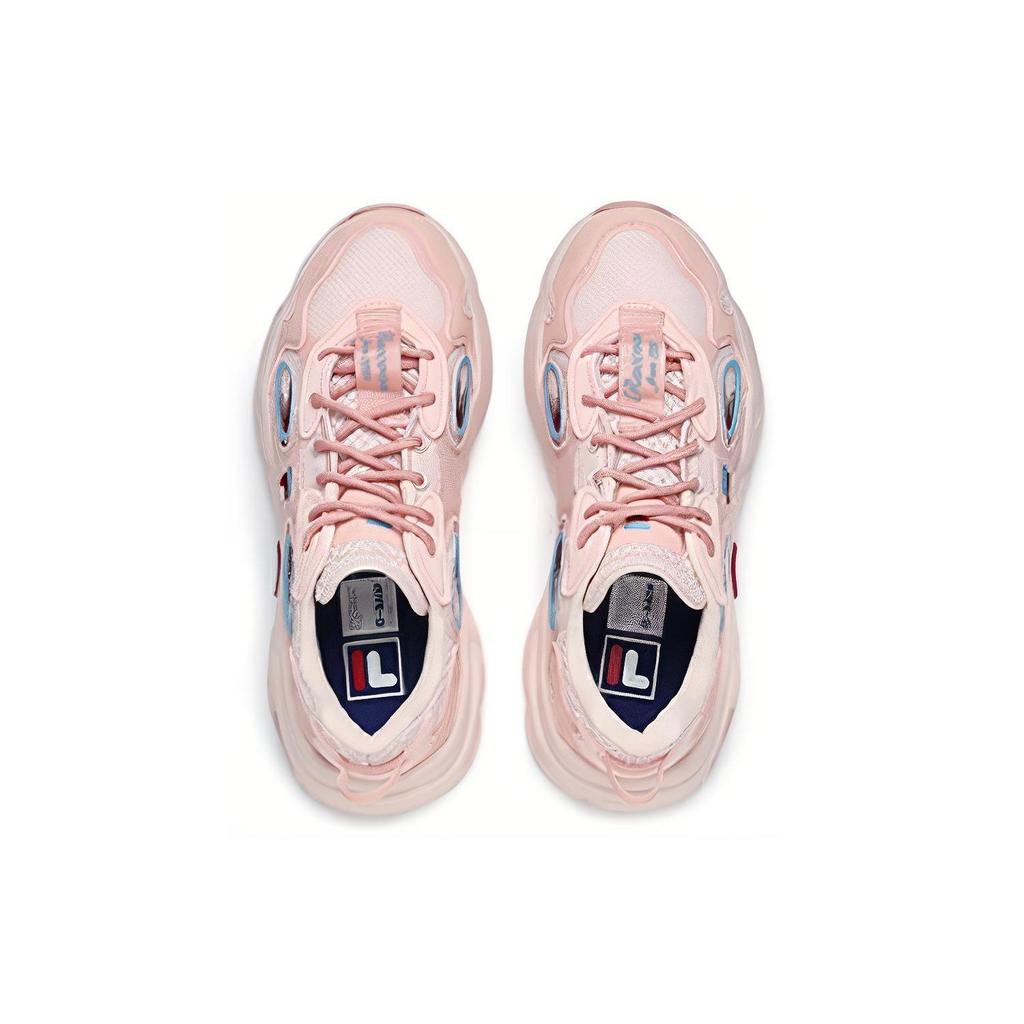 Fila Fusion Raccoon Fabric Synthetic Leather TPU Sports Low-Top Lifestyle Shoes Women Sneakers Gray Pink T12W227303FSP