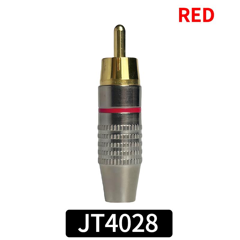 

Solderless Gold RCA Plugs - Metal AV Connectors for Amplifier, Speaker, Audio Video - DIY Easy Install 4 PCS красный