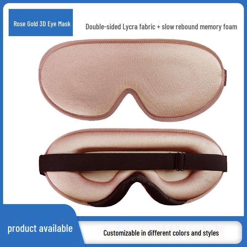 Pink 3D Stereo Light-Blocking Sleep Eye Mask - Lycra, Pressure-Free Design Frosted zipper bag packaging