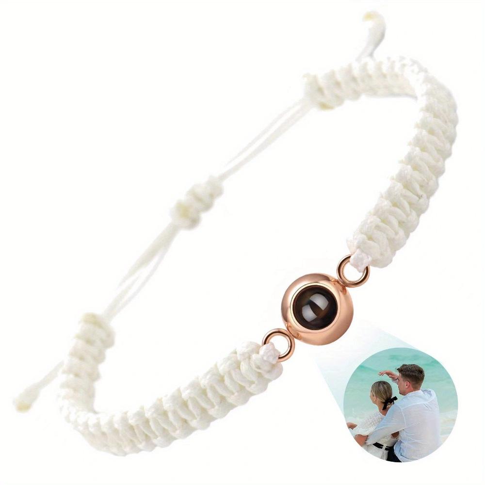 Stainless Steel Bubble Bracelet with 100 Language Projection for Couples