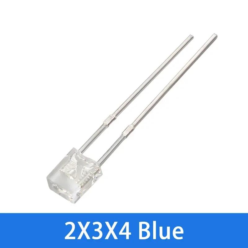 50/100pcs Super Bright 2*3*4mm LED Diode Kit Transparent Luminescence White Green Red Yellow Blue Led Lights Diodes 2x3x4mm