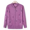 Grandma autumn new knitted sweater jacket middle elderly women's zipper top year old 0 mother autumn sweater