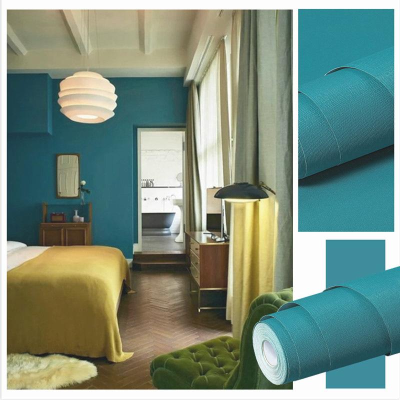 Solid Color Self-adhesive Simple Warm Bedroom Living Room Decor Waterproof Background Wall Paper Furniture Renovation