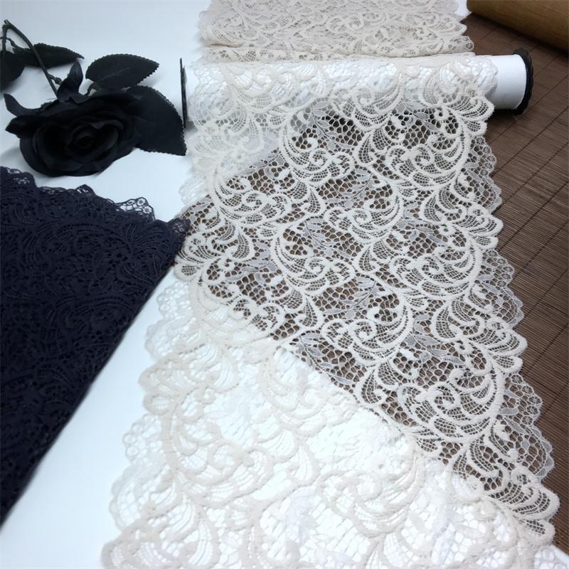 21.5cm Wide Elastic Lace, Hollow Stretch Spandex Lace Fabric for Lingerie, Bra, Underwear, Garment, Sewing & Crafting