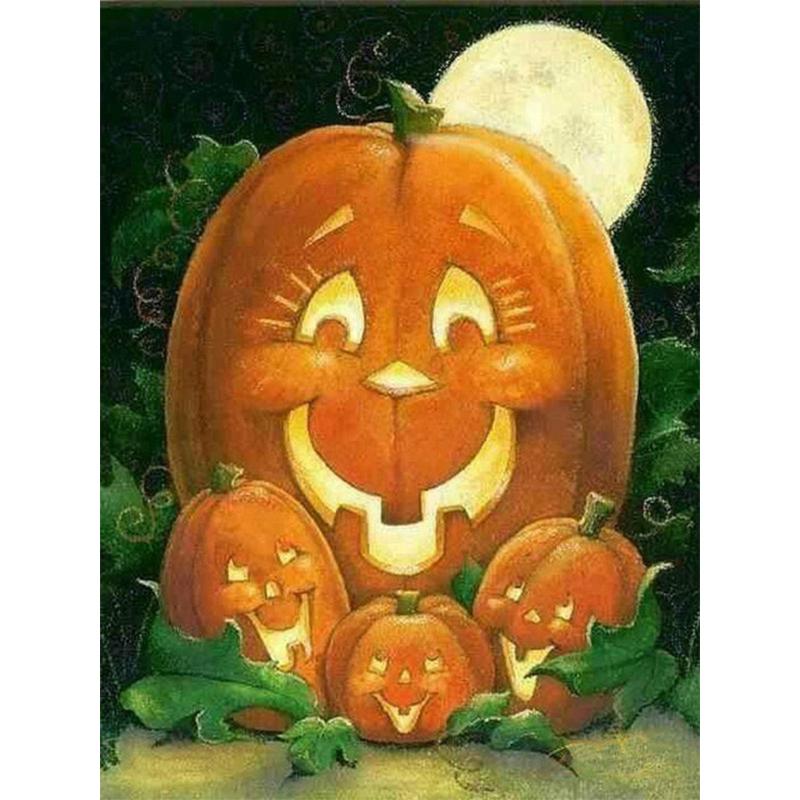 5D Diy Diamond Painting Pumpkin Halloween Gift Cross Stitch Kit Full Drill Embroidery Mosaic Art Picture Of Rhinestones Decor