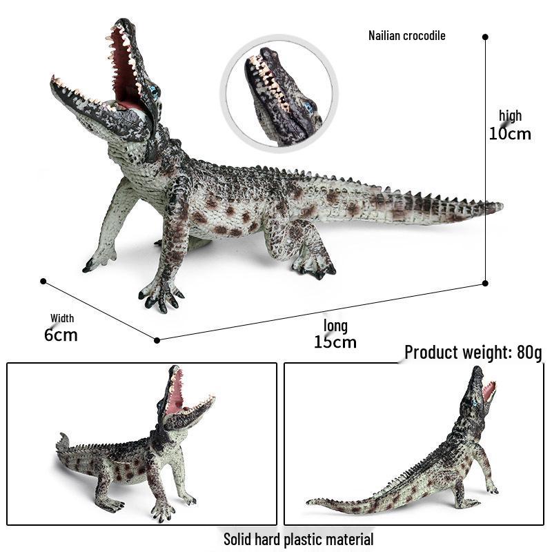 Crocodile Animal Model Toy: Caiman, Gharial, Nile Crocodile, Wild Boar, Deinosuchus - Kids' Educational Ornament