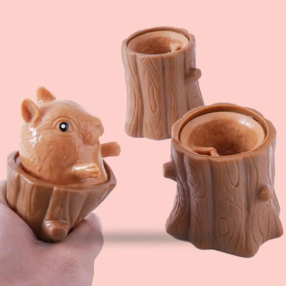Pop Up Funny Mouse And Cheese Block Squeeze Anti Stress Toy Hide And Seek Figures Stress Relief Fidget Toys For Kids Adult