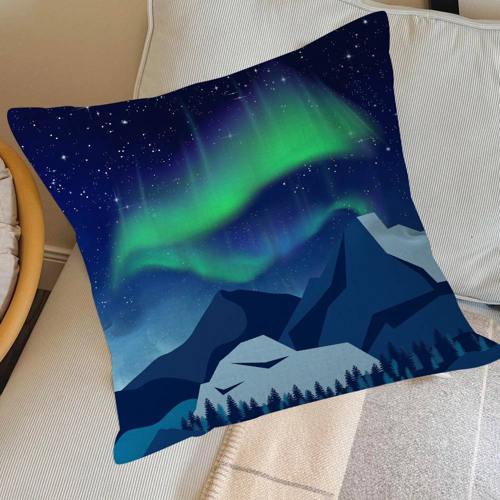 Nature Aurora Beauty Pillow Cushion Cover Pillowcase Living Room Sofa Home Decor