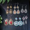 12 Pairs Boho Vintage Style Earrings Set Dainty Chic Colorful Geometric Dangle Drop Earrings for Women Zircon Gifts