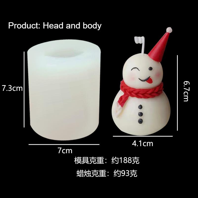 

Cute Snowman Candle Silicone Mold 3D Scented Candle Plaster Ornament Making Mould Chocolate Baking Mold Home Craft Decor