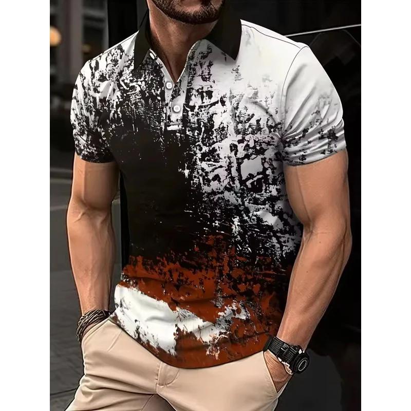 Men s short sleeved polo shirt, fashionable casual T-shirt S