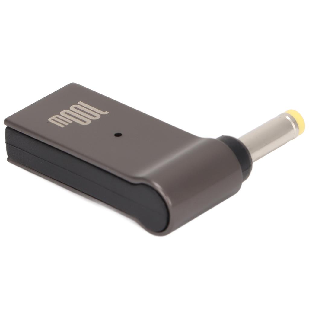 Type C Female Input to DC Adapter PD Fast Charging Chip Aluminum Alloy Material Elbow Design 100W Notebook Power
