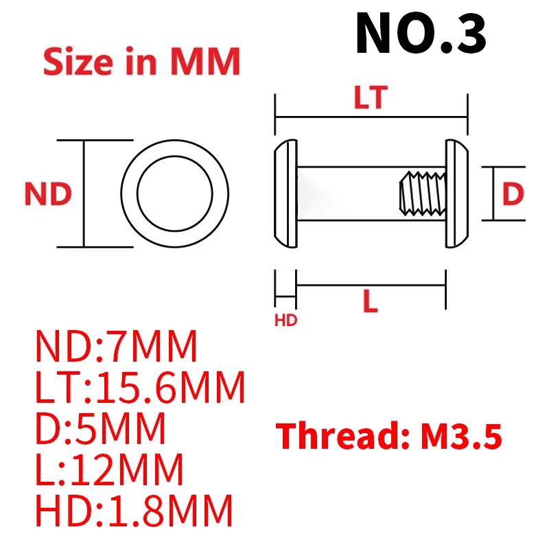 1PCS M3.5 Thread Knife Handle Timascus Lock Screws Folding Knives Shank Spindle Axis Rivets DIY Make Accessories Nails T8 Screw