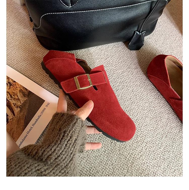 Grape mother winter new Boken shoes four seasons versatile casual women's shoes comfortable soft leather one pedal two shoes children