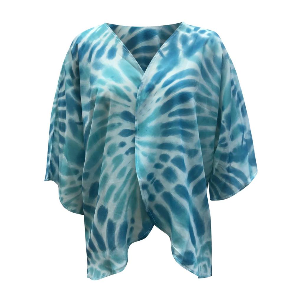Women's Fashion Chiffon Printed Cardigan Loose Plus Size Beach Cover-Ups