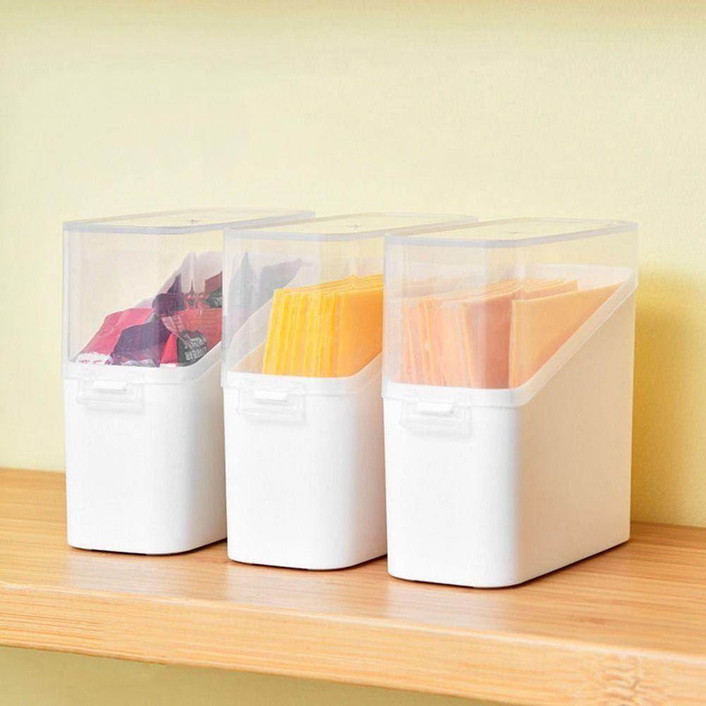 2Pcs Leakproof Coffee Tea Bag Storage Box Transparent Cheese Keeper Seasoning Storage Box Kitchen