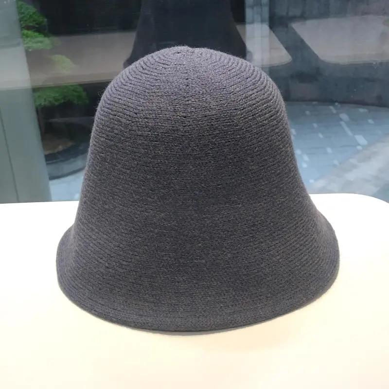 

WTEMPO Весна Осінь Зима В’язані шапки-ковші Жіночі однотонні повсякденні вовняні шапки Універсальні дорожні шапки для покупок One Size сірий