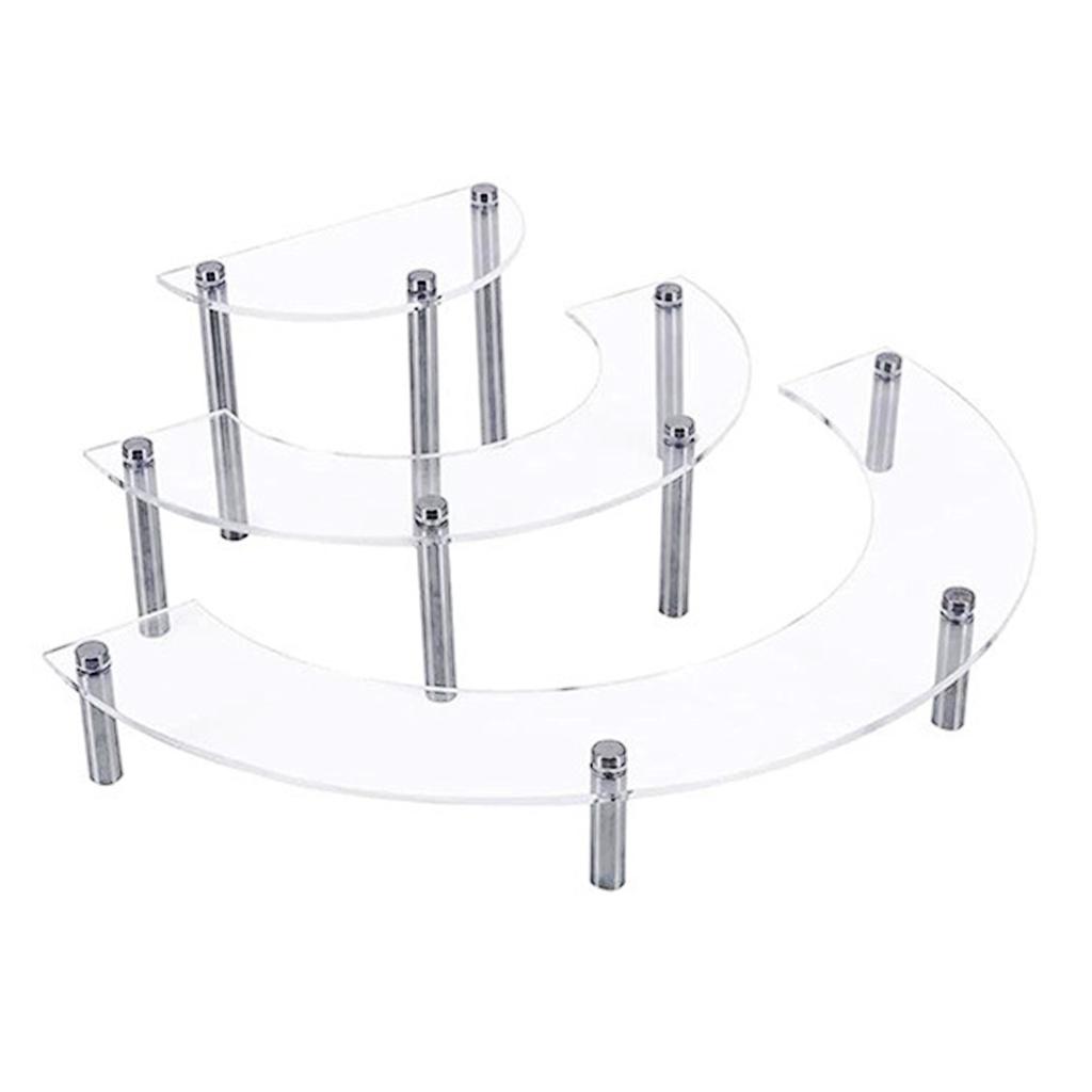 3 Tiers Acrylic Display Risers Storage Stand for Perfume Cupcake Figures and Desserts Home Decoration Organizer
