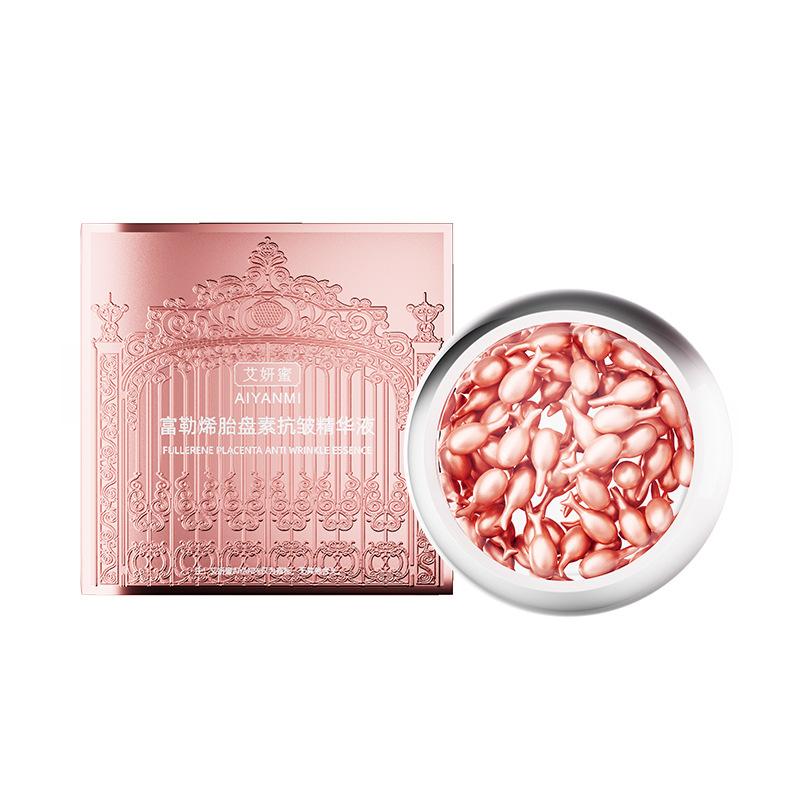 Poudre Or Fullérène Placenta Anti-Rides Essence Jetable Solution Originale Hydratante et Hydratante Visage Capsule Essence Huile Patte de Poulet