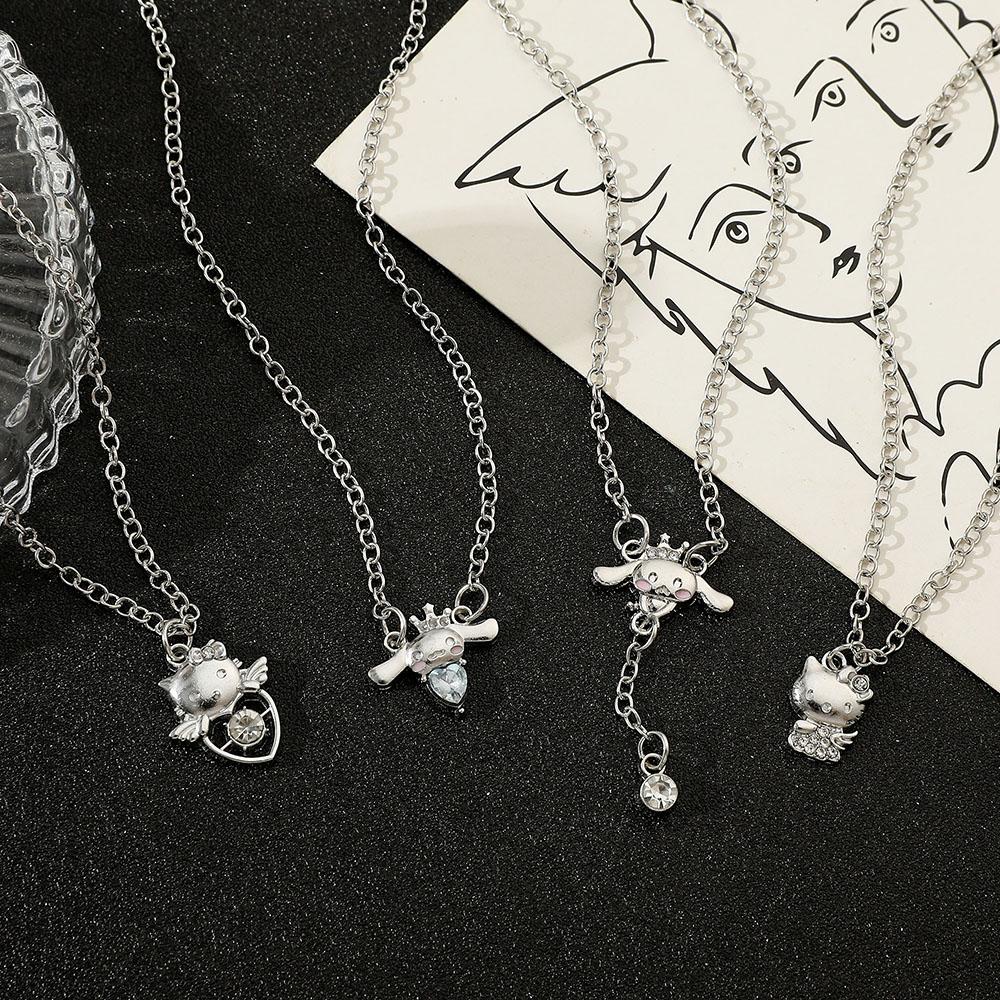 Kawaii Sanrio Series Necklace Cute Cartoon Cinnamoroll Hello Kitty Necklace for Girls Birthday Party Jewelry Accessories Gifts
