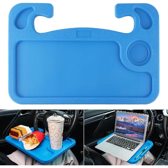 JUSTTOP Car Steering Wheel Desk for Laptop,Multipurpose Travel Car Accessories, Car Seat Stand Trays for Eating, Steering Wheel Under Table