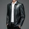 Autumn Genuine Leather Jacket Men's Slim Short Lapel Leather Jacket Middle-aged and Elderly Men's Genuine Leather Jacket