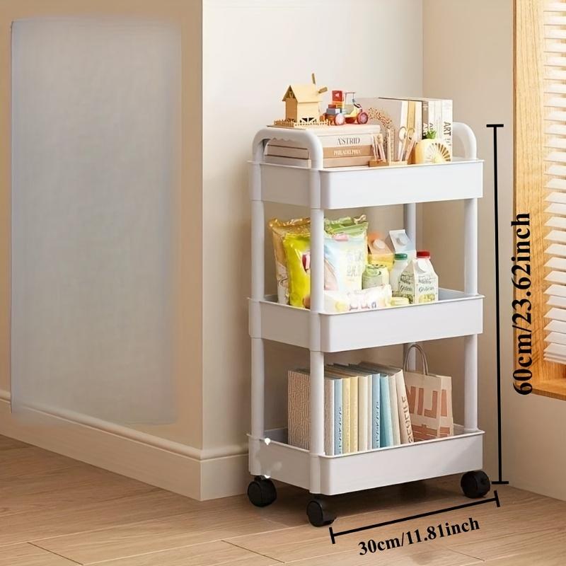 

3-Tier Rolling Cart with Baskets & Shelves - Versatile Organizer for Home, Kitchen,Bathroom, Office.Easy Assembly, Space-Saving! білий