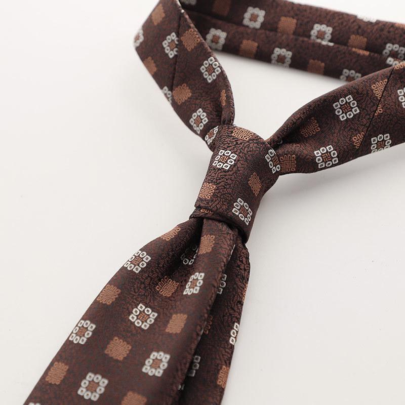 

Retro Mylar Color 8CM Beige Coffee Tie for Men - Professional Business Style