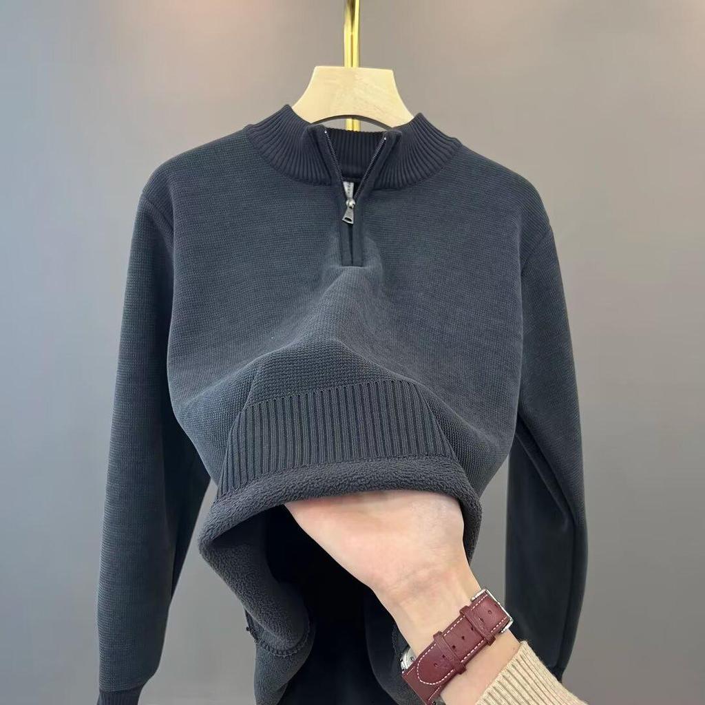 Herren Winter Fleece Halbhoher Kragen Strickware