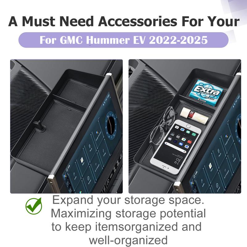Center Console Dashboard Storage Box For GMC Hummer EV -2025 Dash Board Behind Screen Organizer Phone Holder Car Accessories