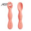 Soft Tip Spoons for Newborns 2Pcs Silicone Baby Spoon, Toddler Training Spoon Puree Fruit Puree, Babies Non-Slip Handle Infant Feeding Self