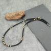 Noter Stylische Handgemachte 4mm Perlenkette Für Männer Tigerauge Lavastein Obsidian Stein Heilende Halskette Vielseitige Accessoires