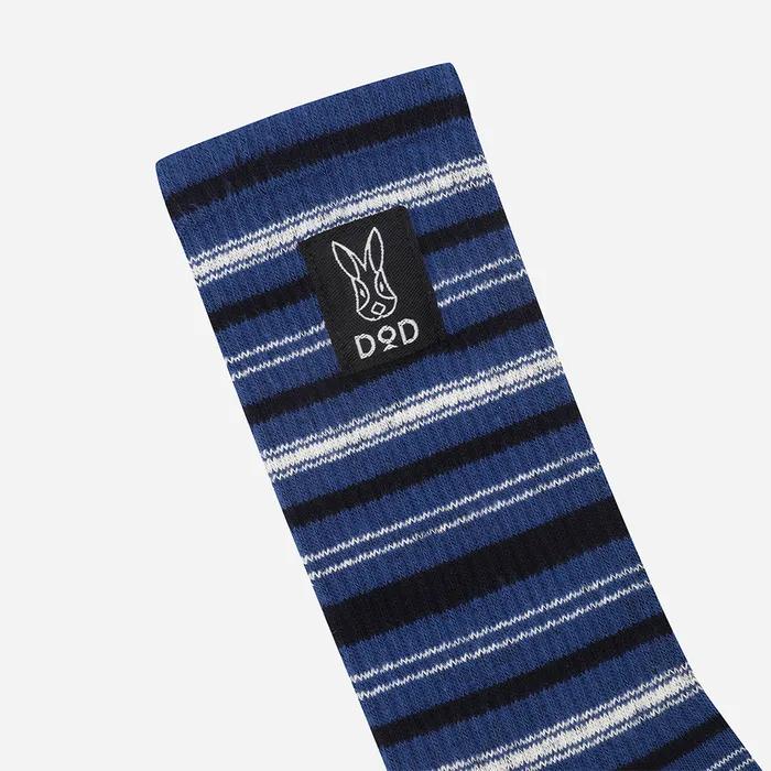 Multi-stripe Crew Socks (NAVY PATTERN)