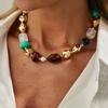 Irregular Shape Resin Beaded Necklace Colorful Irregular Necklace Jewelry  For Women