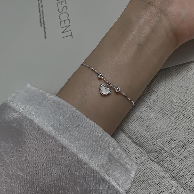 Sweet Heart Women's Double-Layer Hollow Heart & Bead Bracelet